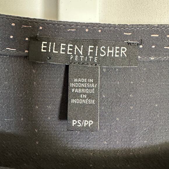 Eileen Fisher‎ Morse Code Tencel Viscose Graphite Dress Petite Small Minimalist - Picture 2 of 9
